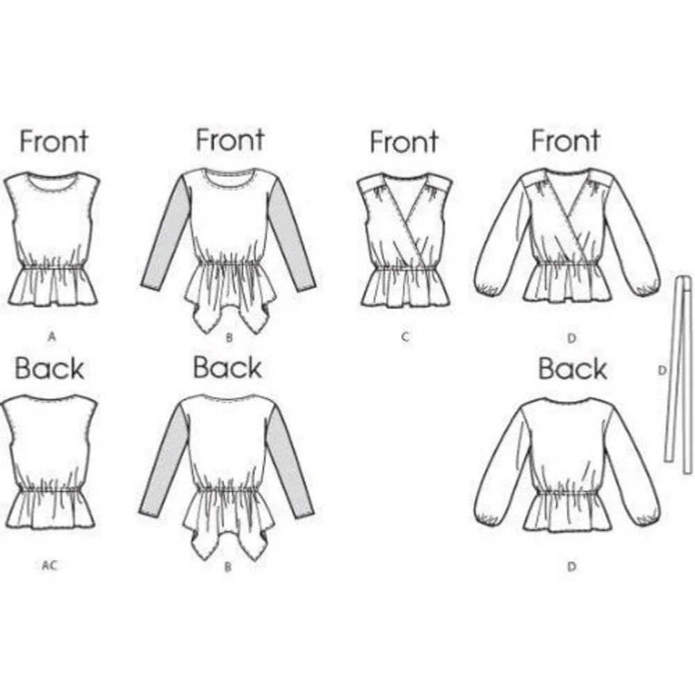 Butterick Sewing Pattern 5709 Top Tunic Belt Misses Size 8-16‎